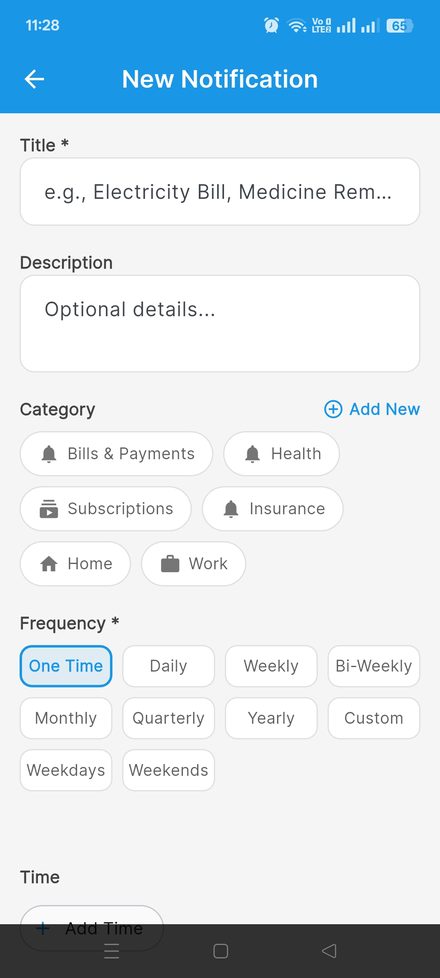 Creating a recurring medication reminder in the free Remindr app