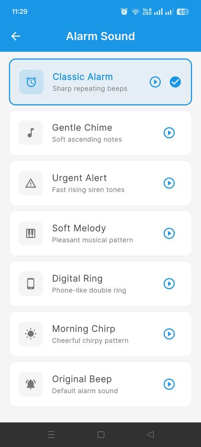 Choosing a custom alarm sound for medication reminders